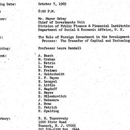 Minutes, 1969-10-07. Develo...