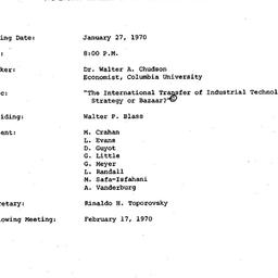 Minutes, 1970-01-27. Develo...