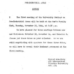 Announcements, 1964-11-10. ...