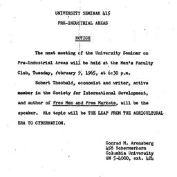 Announcements, 1965-02-09. ...