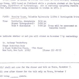 Announcements, 1974-11-07. ...