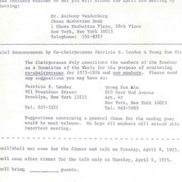 Announcements, 1975-04-08. ...