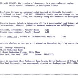 Announcements, 1975-05-01. ...