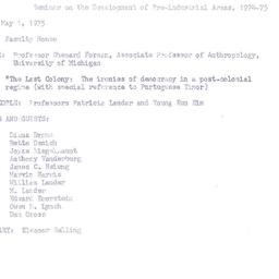 Minutes, 1975-05-01. Develo...