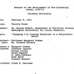 Minutes, 1973-02-08. Develo...