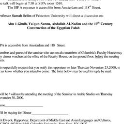 Announcements, 2000-11-30. ...
