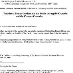 Announcements, 2000-10-26. ...