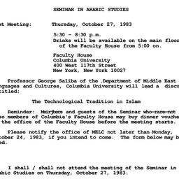 Announcements, 1983-10-27. ...