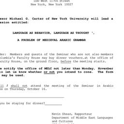 Announcements, 1986-11-13. ...