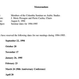 Announcements, 1995-08-08. ...