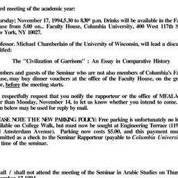 Announcements, 1994-11-17. ...