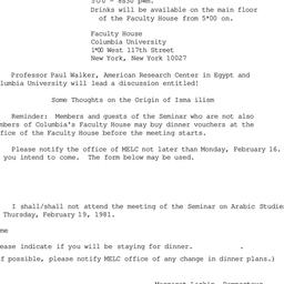 Announcements, 1981-02-19. ...