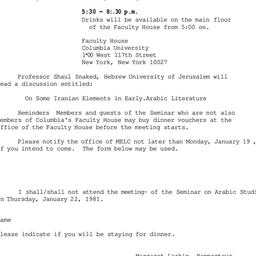 Announcements, 1981-01-22. ...