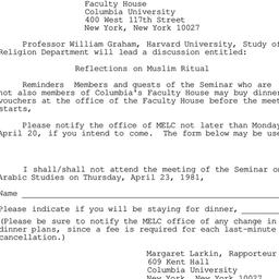 Announcements, 1981-04-23. ...