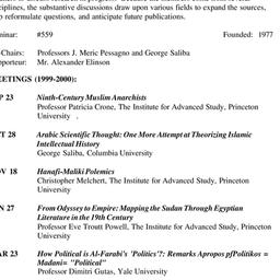 Schedules, Arabic Studies, ...