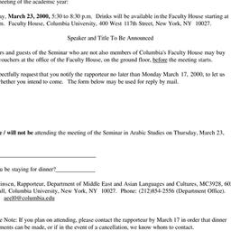 Announcements, 2000-03-23. ...