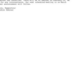 Announcements, 2000-02-22. ...