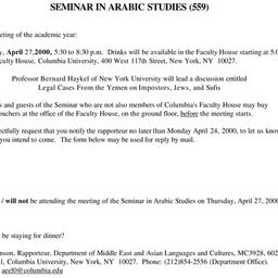 Announcements, 2000-04-27. ...