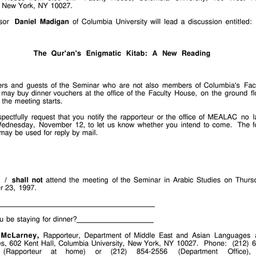 Announcements, 1997-11-13. ...