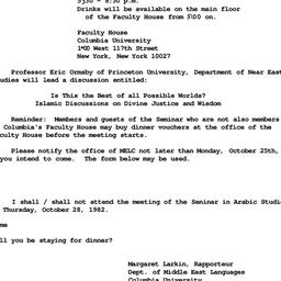Announcements, 1982-10-28. ...