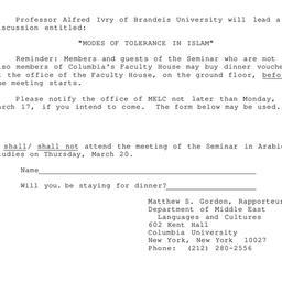 Announcements, 1986-03-20. ...