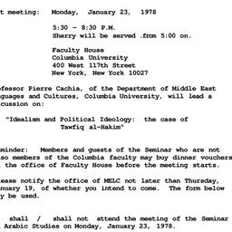 Announcements, 1978-01-23. ...