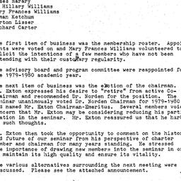 Minutes, 1979-05-14. Organi...