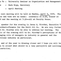 Announcements, 1979-03-19. ...