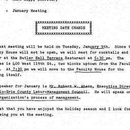 Announcements, 1979-01-09. ...