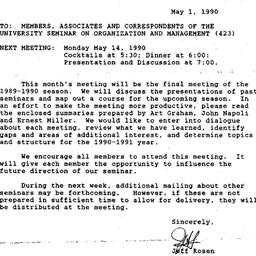 Announcements, 1990-05-01. ...