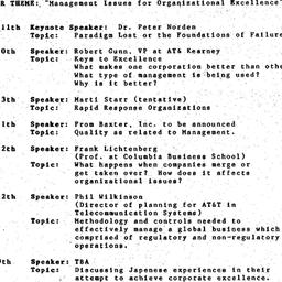 Schedules, Organization and...