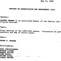 Minutes, 1990-05-14. Organi...