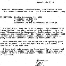 Announcements, 1991-08-15. ...