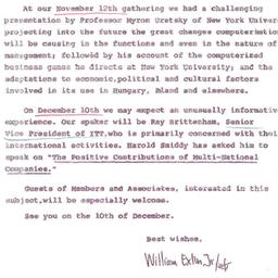 Announcements, 1973-11-27. ...