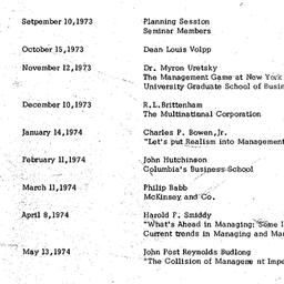 Schedules, Organization and...