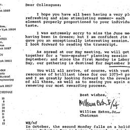 Announcements, 1971-08-25. ...