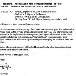 Announcements, 2000-09-11. ...