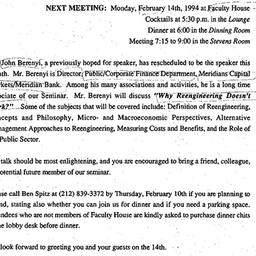Announcements, 1994-02-14. ...