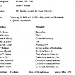 Minutes, 1993-10-18. Organi...