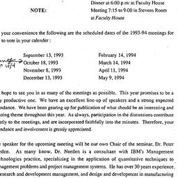 Announcements, 1993-09-13. ...
