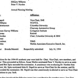 Minutes, 1994-05-11. Organi...