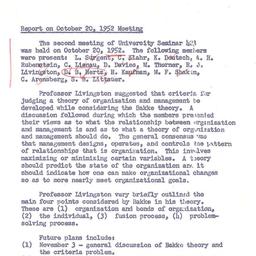 Minutes, 1952-10-20. Organi...