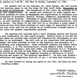 Announcements, 1981-08-25. ...