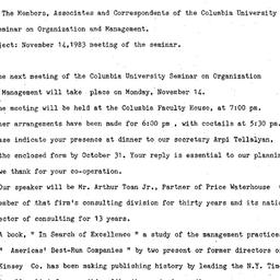 Announcements, 1983-10-22. ...