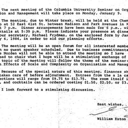 Announcements, 1983-12-29. ...