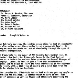 Minutes, 1987-02-25. Organi...