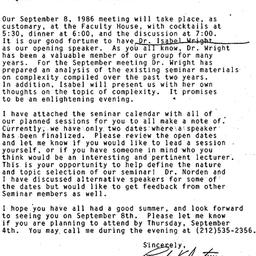 Announcements, 1987-08-04. ...