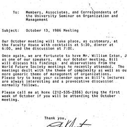 Announcements, 1986-09-23. ...