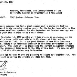 Announcements, 1987-08-21. ...