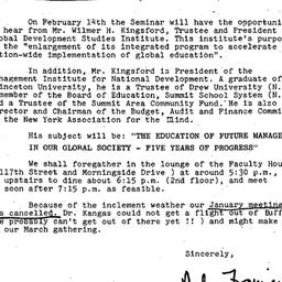 Announcements, 1977-02-14. ...